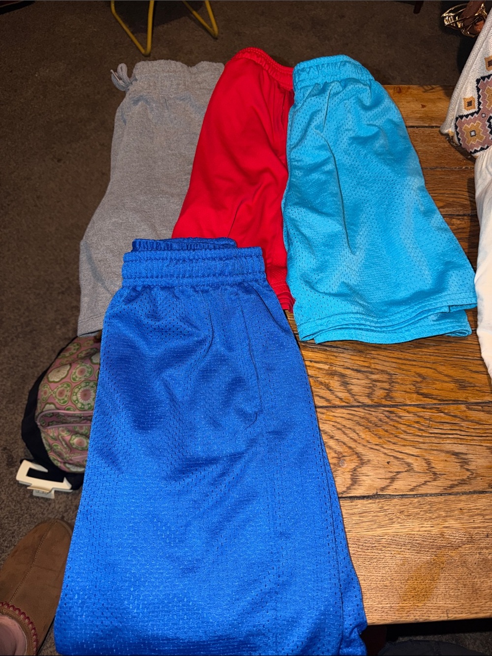 Athletic Works Kids Mesh Shorts Pack - Blue, Red, Teal, Gray
